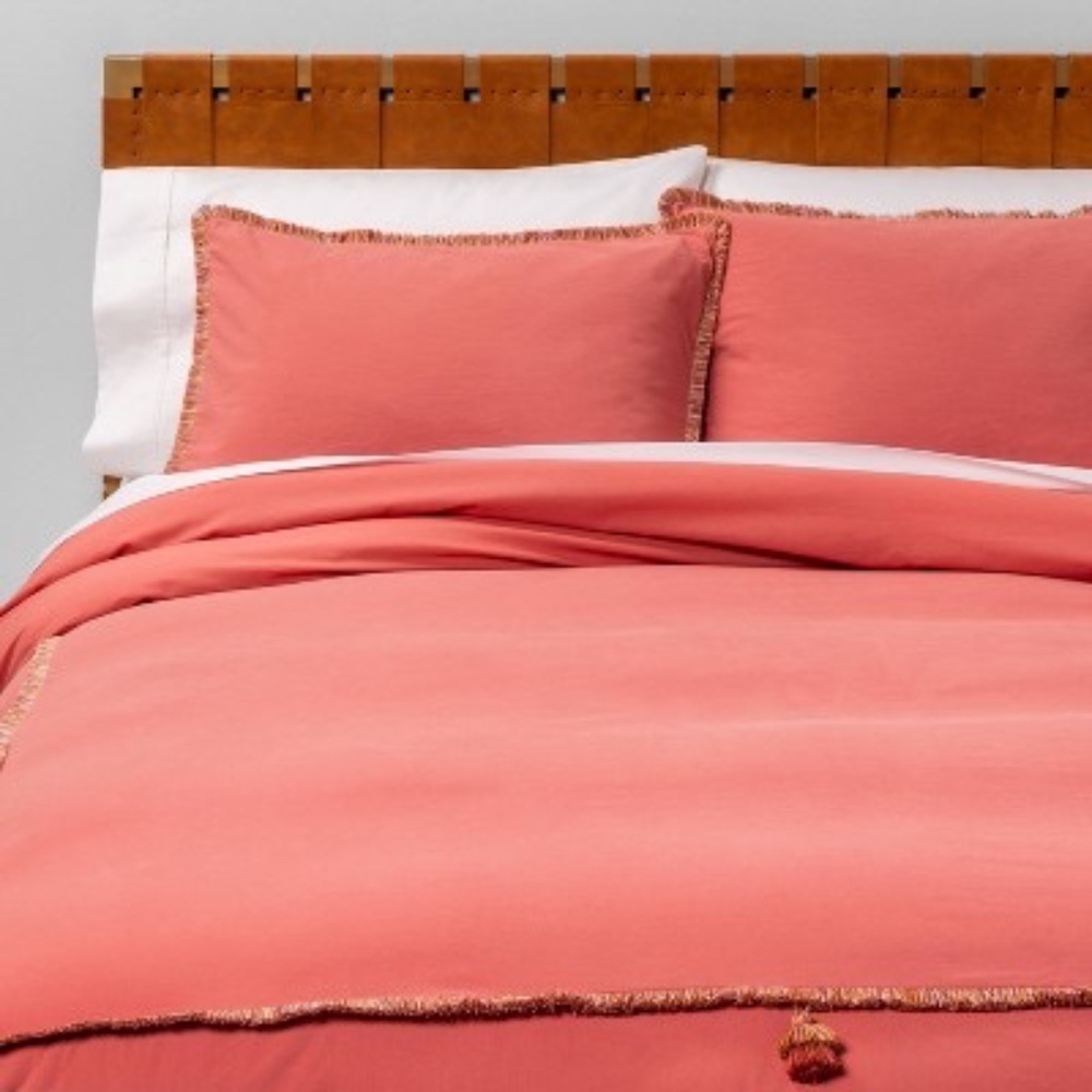 Opalhouse King Fringe Hotel Tassel Duvet Cover & Sham Set